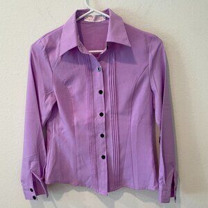 Mosoer Women's  Button Up Shirt   Purple   Size: M